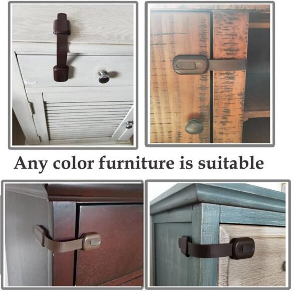 Child Safety Cabinet Locks for Baby Proof, Child Proof Safety Locks (8Packs) - Picture 3 of 7